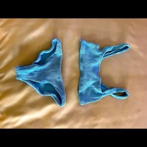 HUNZA G one size fits all blue bikini